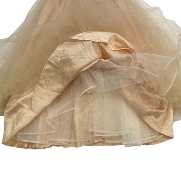 VTG Jessica McClintock Satin Tulle Dress, Embroidered, Flower Girl Dress, 10 - Picture 5 of 14